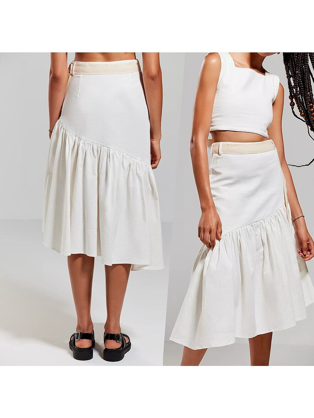 Urban Outfitters Nice Martin Olsen Ruffle Midi Skirt - Medium